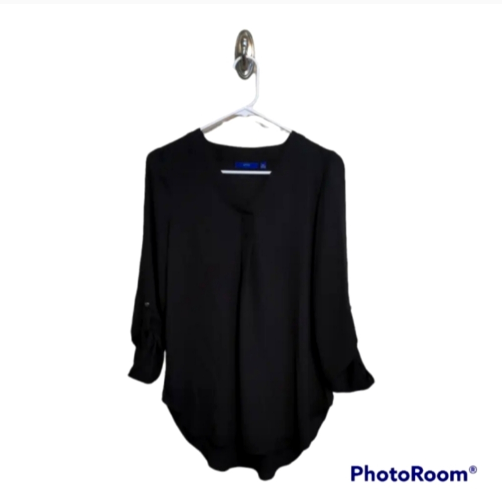 Apt. 9 long sleeve black tunic blouse Large